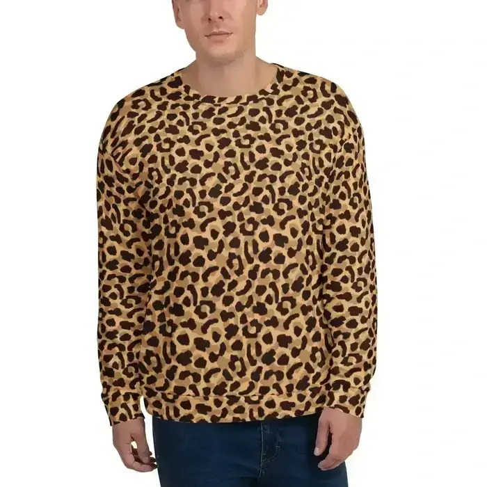Bold Leopard Print Unisex Sweatshirt for Casual Wear.webp