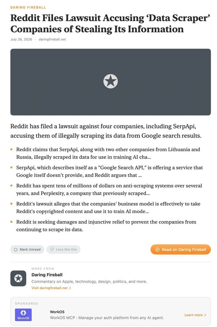PageForth showing the source's ad in footer