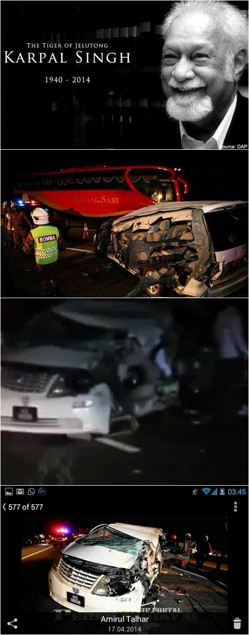 Video dan Gambar Karpal Singh Kemalangan Maut Gambar Kemalangan Karpal Singh